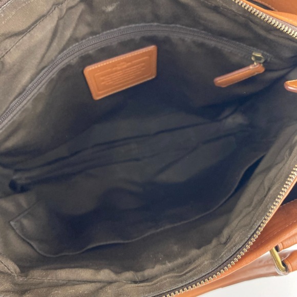 Coach Heritage Leather Briefcase British Tan Brown Sleek, Detachable Strap, Fine - Picture 11 of 13
